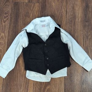 Black Vest JCrew with IZOD White Shirt Kids Size 5